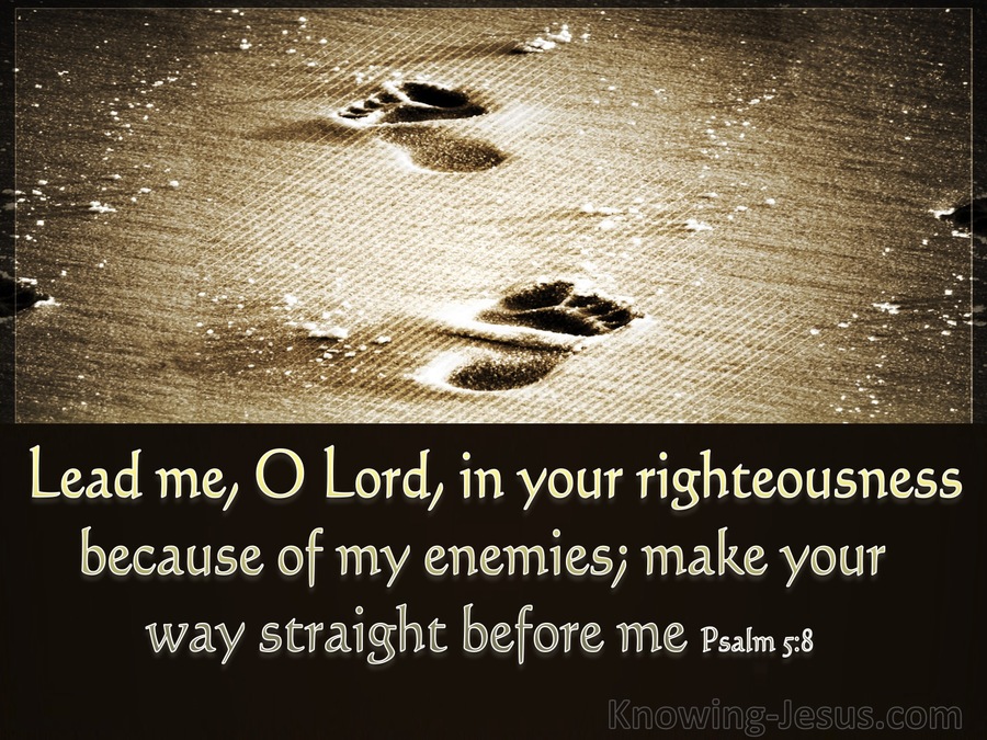 Psalm 5:8 Lead Me O Lord (beige)